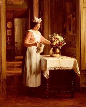 弗蘭尅 安東尼 拜爾 A Maid Watering Flowers 弗蘭尅 安東尼 拜爾 A Maid Watering Flowers